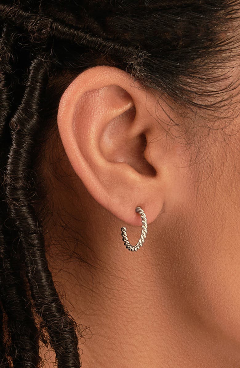 Sterling Forever Twisted Rope Hoop Earrings, Alternate, color, Silver