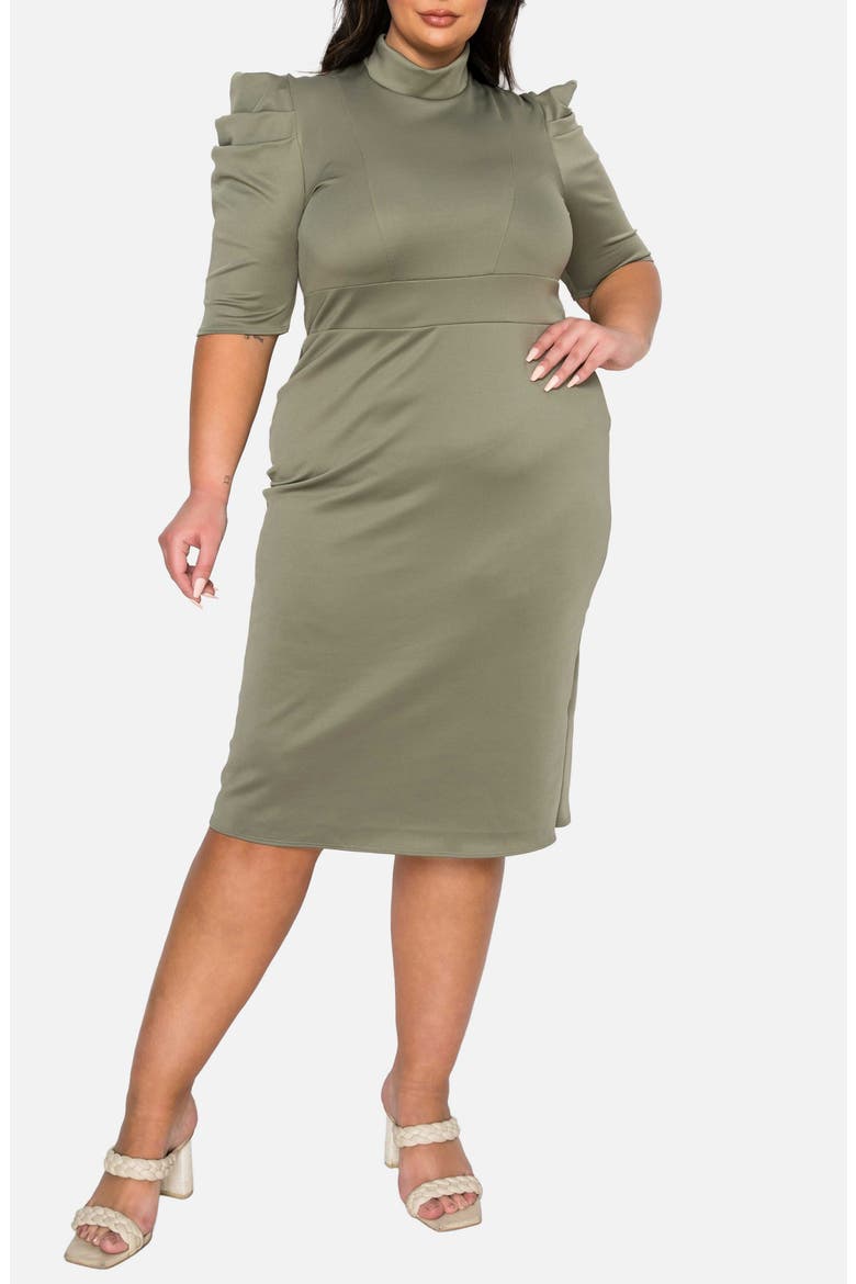 Astra Sheath Dress, Alternate, color, DARK SAGE