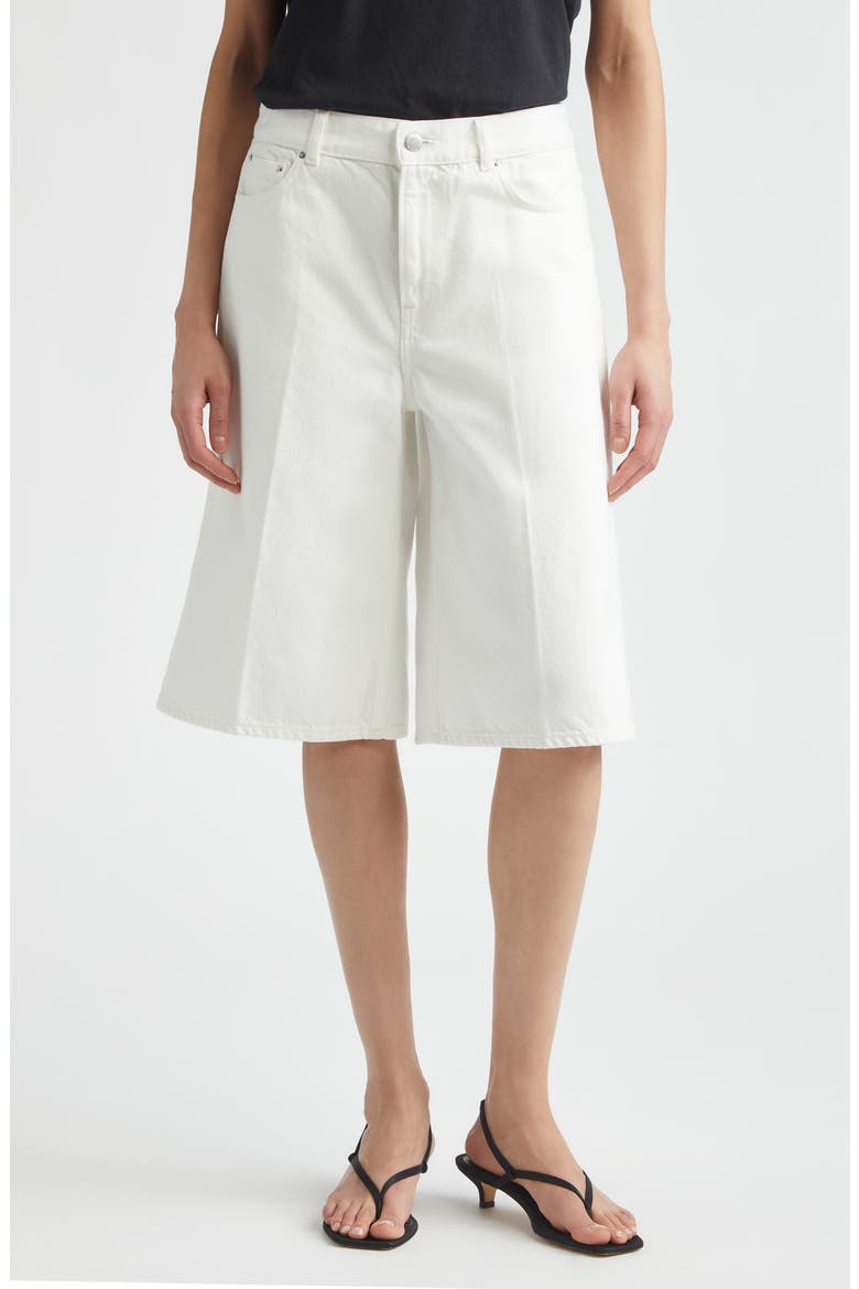 Organic Cotton Denim Bermuda Shorts, Main, color, WHITE