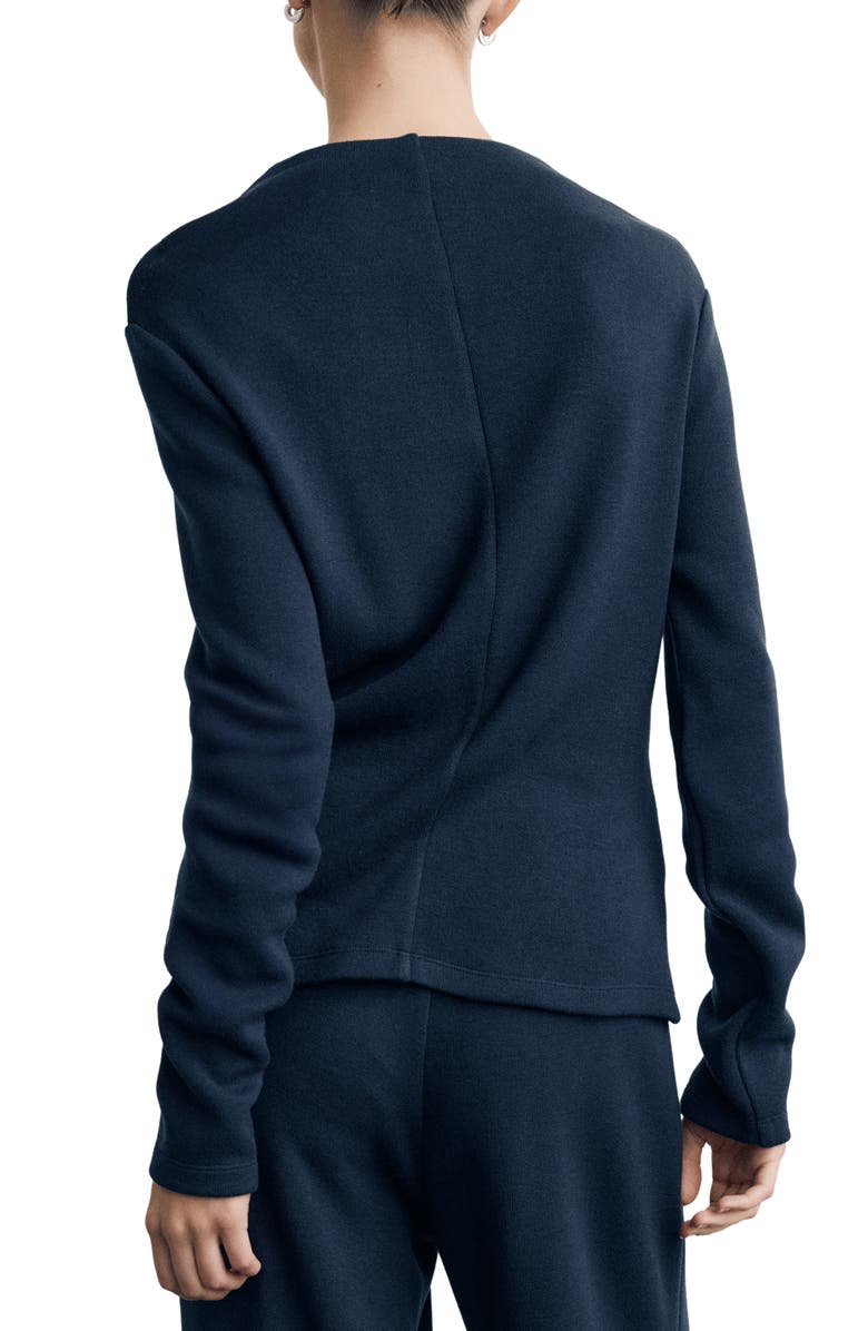 MANGO Funnel Neck Sweatshirt, Alternate, color, Navy