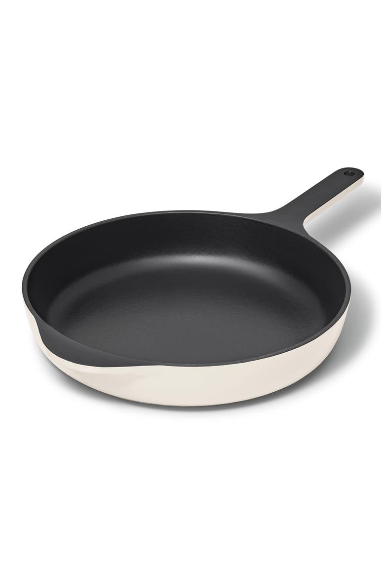 10.5-Inch Enameled Cast Iron Skillet, Main, color, CREAM