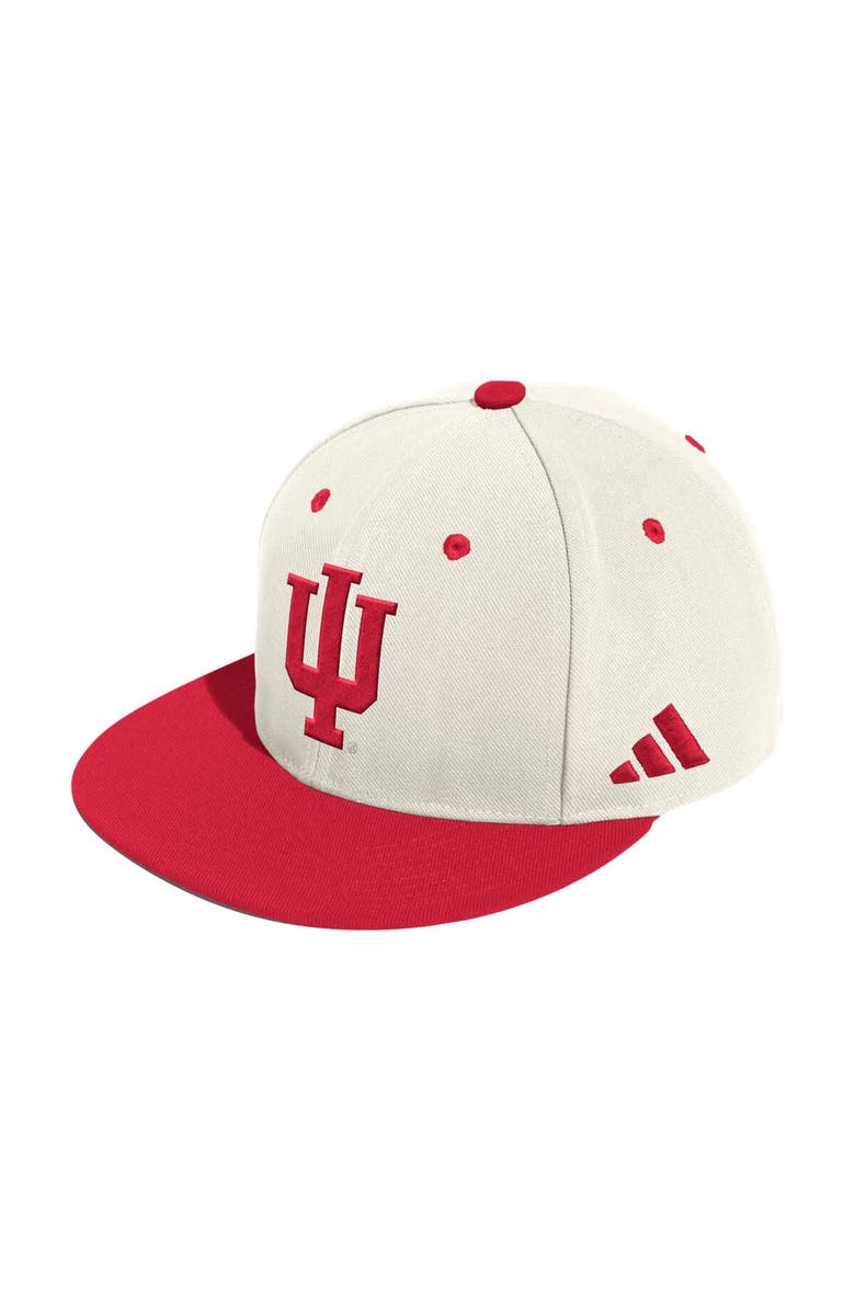 adidas Men's adidas  Cream Indiana Hoosiers On-Field Fitted Baseball Hat, Main, color, Cream