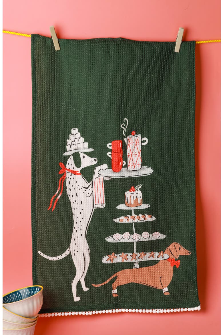 Cocktail Hour Set of 3 Kitchen Towels, Alternate, color, HUNTER GREEN/ AQUA/