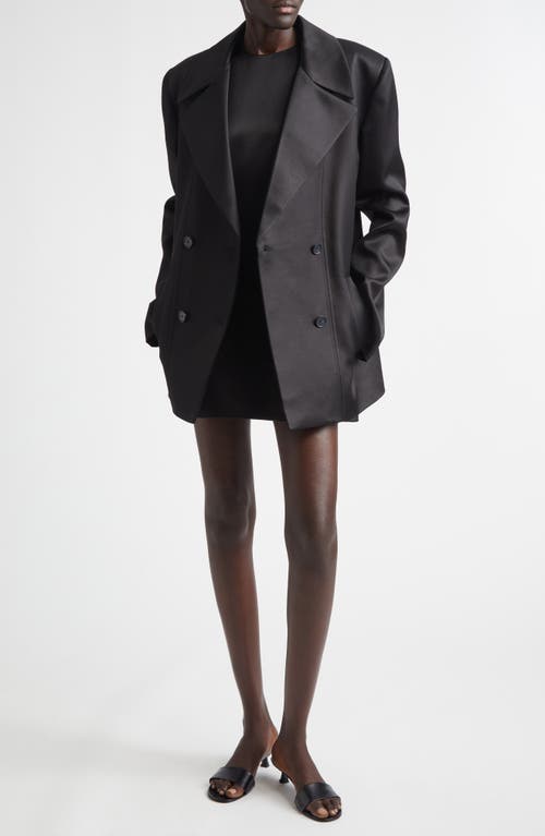 Brandon Maxwell The Elliot Double Breasted Virgin Wool & Silk Evening Jacket In Black