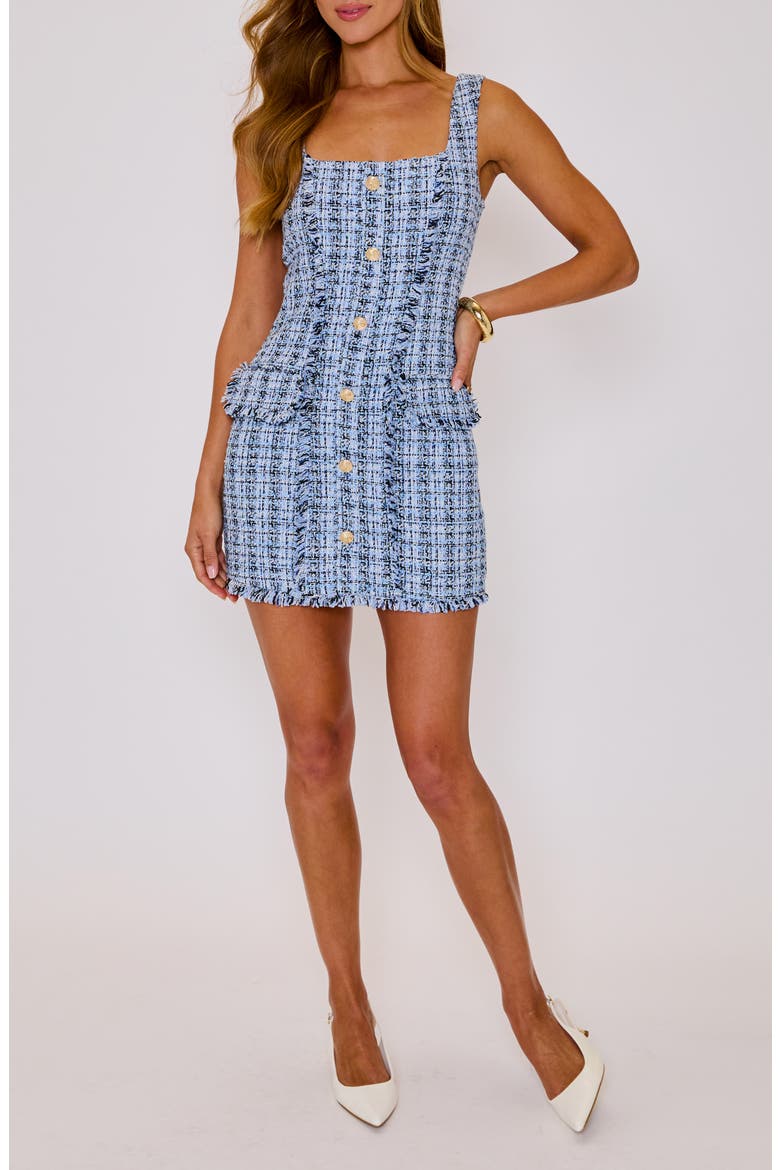 Rachel Tweed Minidress, Alternate, color, BLUE