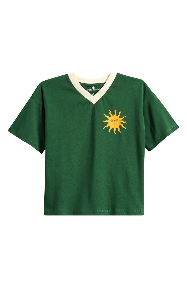 Mini Rodini Kids' Sun Organic Cotton Graphic T-Shirt, Main, color, Green