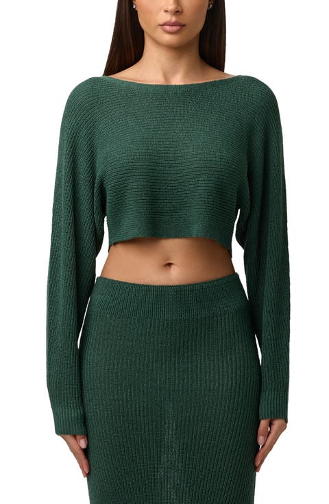 Boat Neck Crop Sweater
