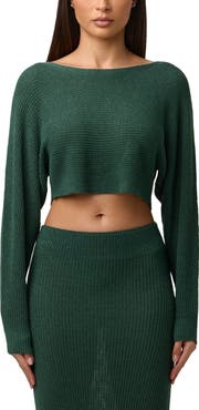 Naked Wardrobe Boat Neck Crop Sweater