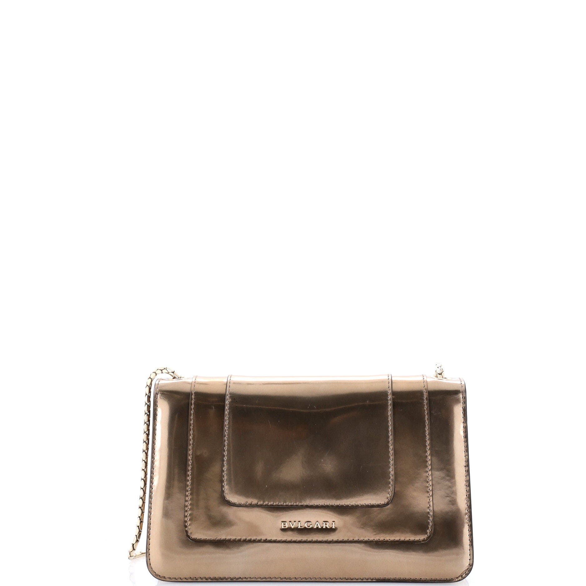Serpenti Forever Shoulder Bag Metallic Leather Small, Alternate, color, White
