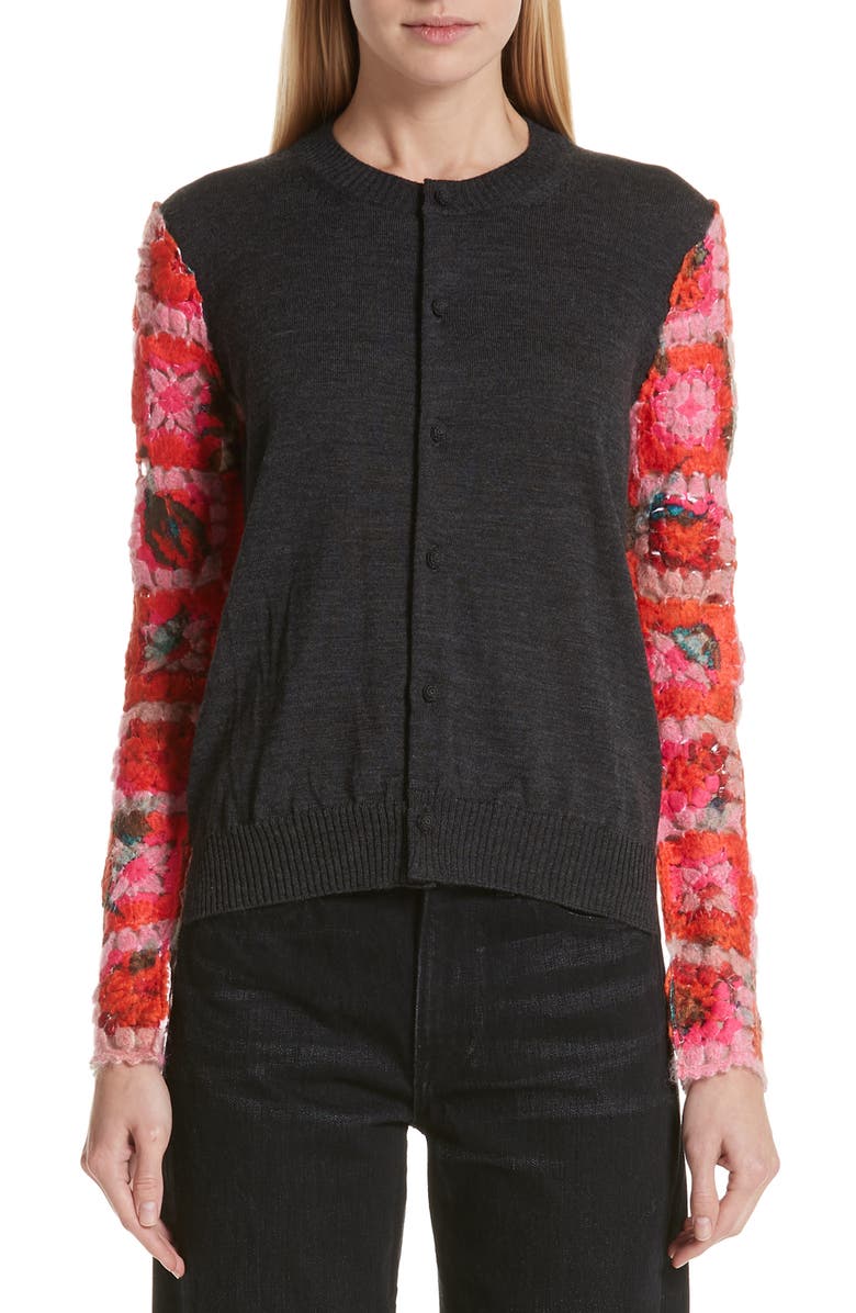 Tao Comme des Garçons Tricot Comme des Garçons Crochet Sleeve Cardigan, Main, color,