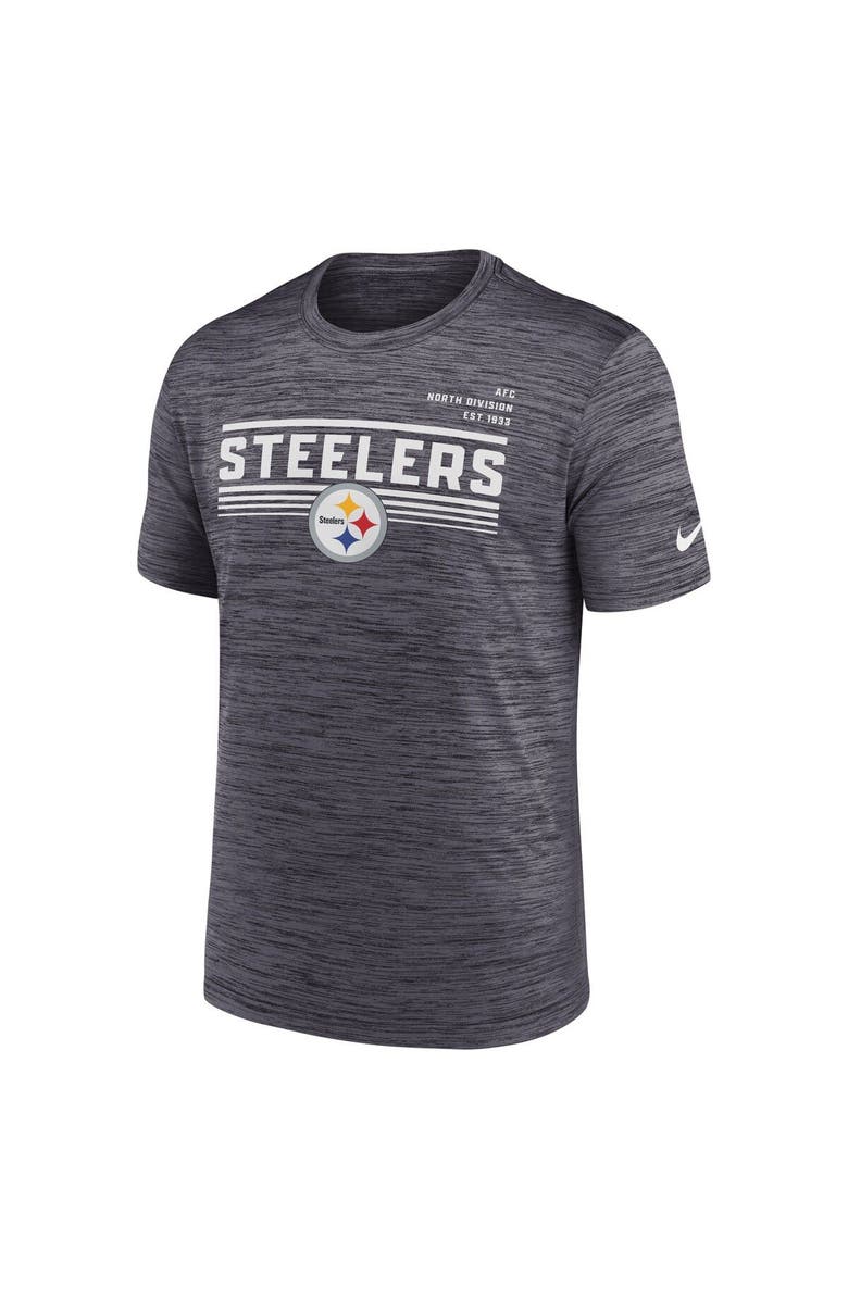 Nike Men's Nike Anthracite Pittsburgh Steelers Yardline Velocity Performance T-Shirt, Alternate, color, Anthracite