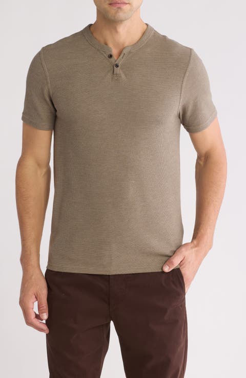 Mélange Notched T-Shirt