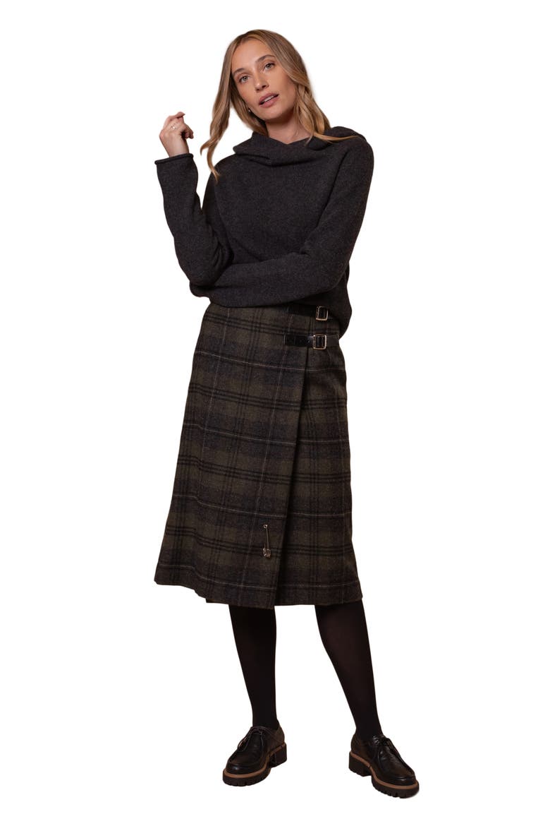 Midi Celt Kilt Plaid Skirt, Alternate, color, CAIRNGORM HEATH