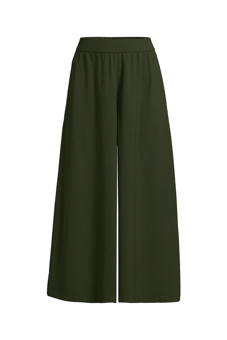 Creaseless High Rise Palazzo Crop Pants, Alternate, color, Dark Cilantro Green