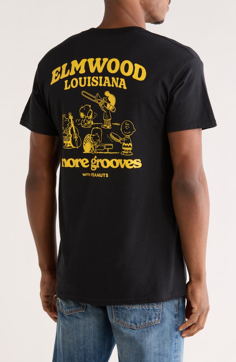 The Forecast Agency Peanuts<sup>®</sup> Elmwood Cotton Graphic T-Shirt, Alternate, color, Black