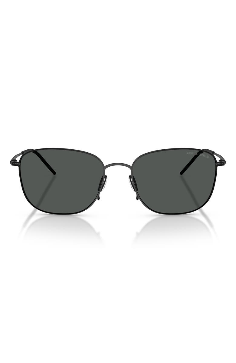 AX Armani Exchange 54mm Pillow Sunglasses, Main, color, Matte Black / Dark Grey
