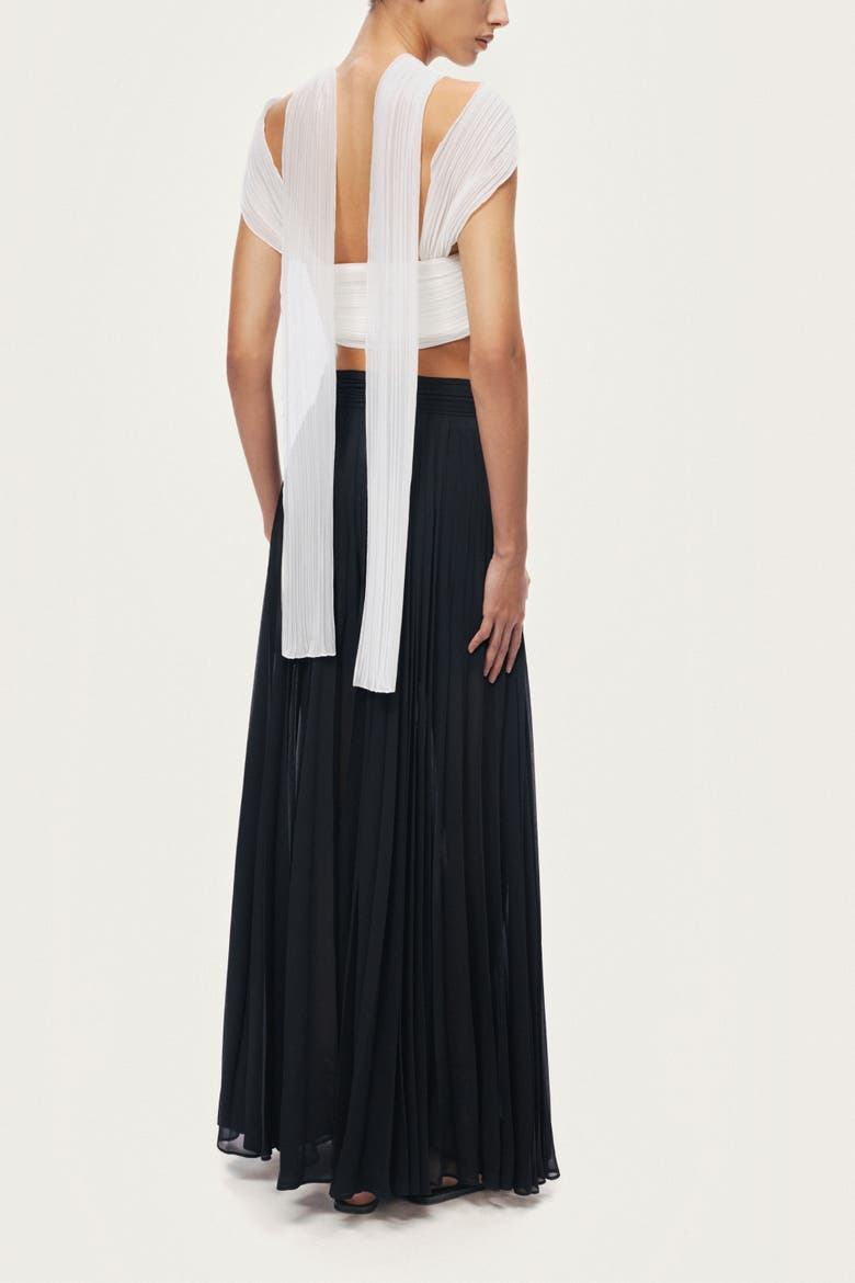 Strapless Draped Bustier Top, Alternate, color, White