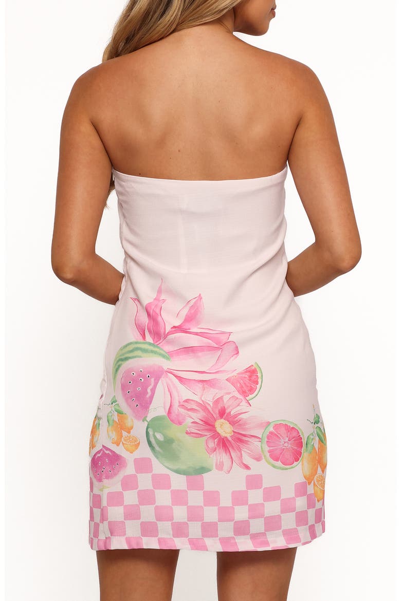 Deva Strapless Linen Blend Minidress, Alternate, color, PINK