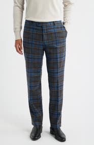 Berle Plaid Wool Blend Flannel Dress Pants