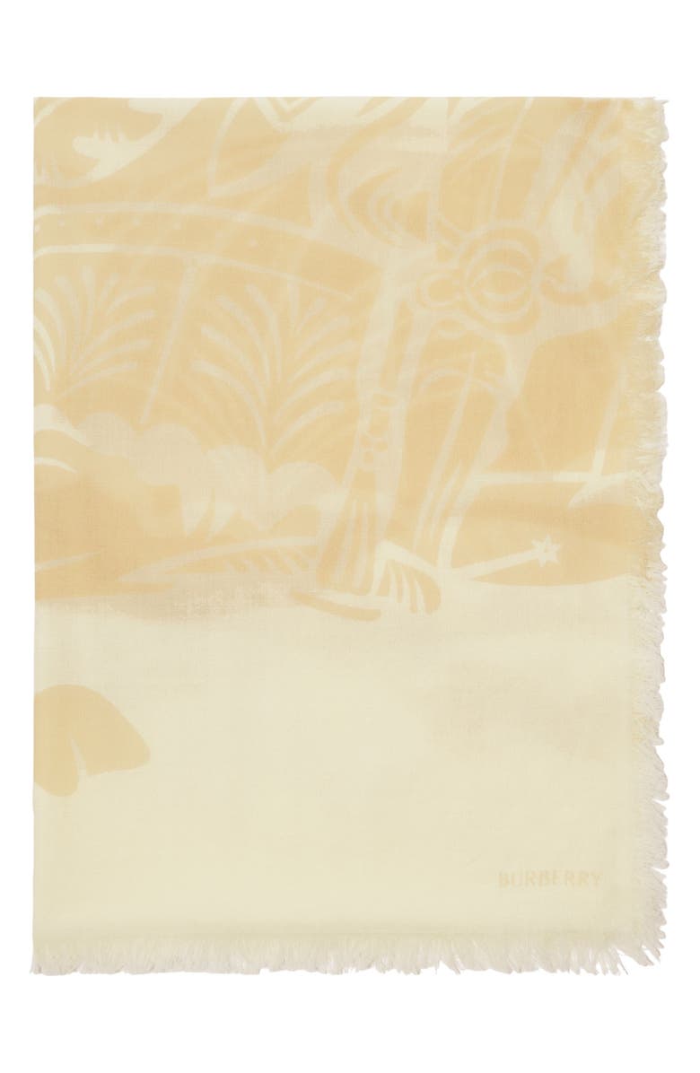 Burberry Equestrian Knight Wool Jacquard Scarf, Alternate, color, Cotton