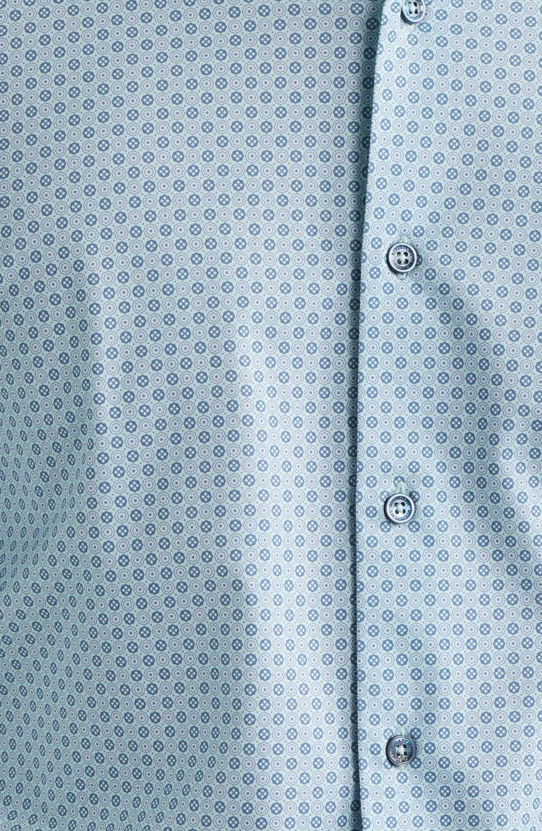Bugatchi James OoohCotton<sup>®</sup> Geo Print Button-Up Shirt, Alternate, color, Seafoam