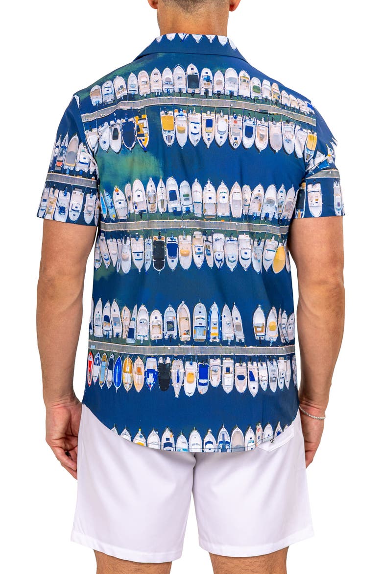Marthy Blue Camp Shirt, Alternate, color, BLUE