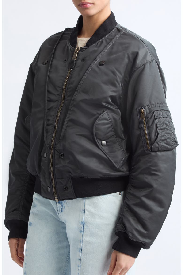 Reversible Bomber Jacket, Alternate, color, DARK GREY