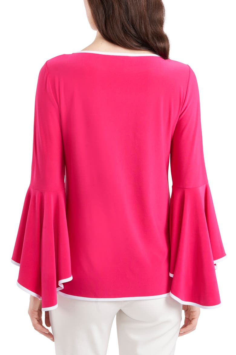 Bell Sleeve Jersey Top, Alternate, color, PINK/ WHITE