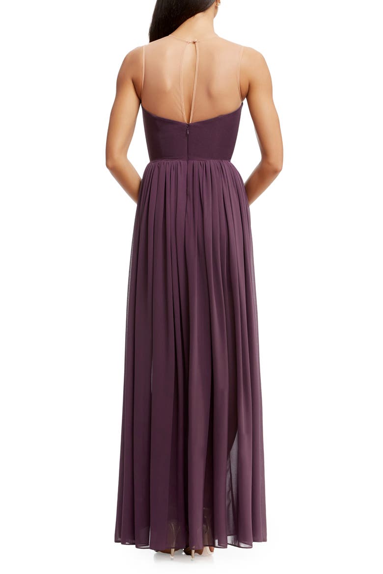 Eleanor Illusion Neck Gown, Alternate, color, MIDNIGHT PLUM