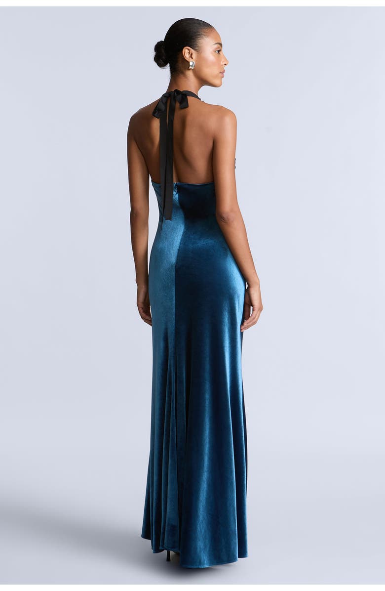 BCBGMAXAZRIA Lace Velvet Gown, Alternate, color,