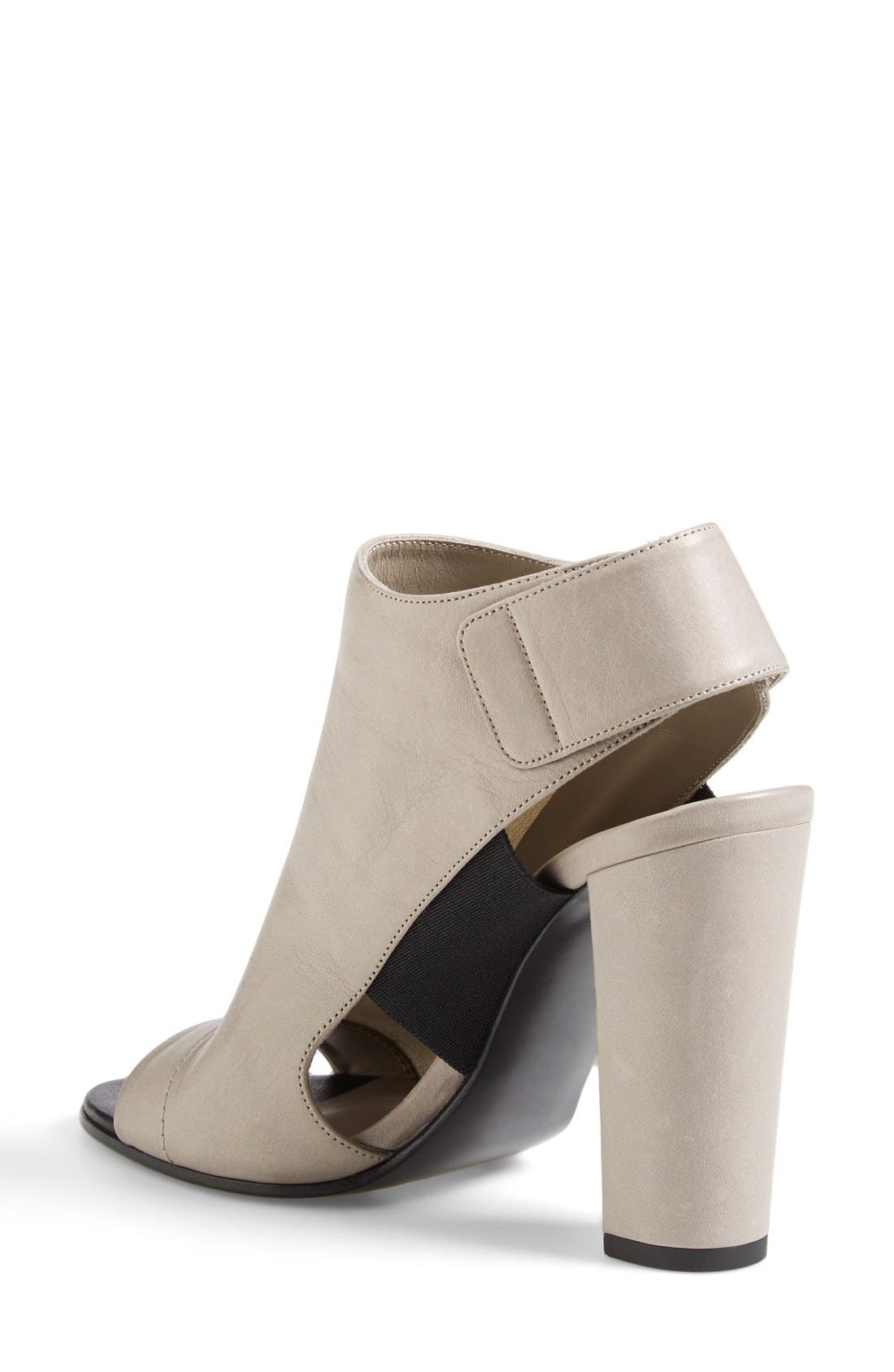 'Anetta' Cutout Leather Bootie, Alternate, color, WOODSMOKE/ BLACK