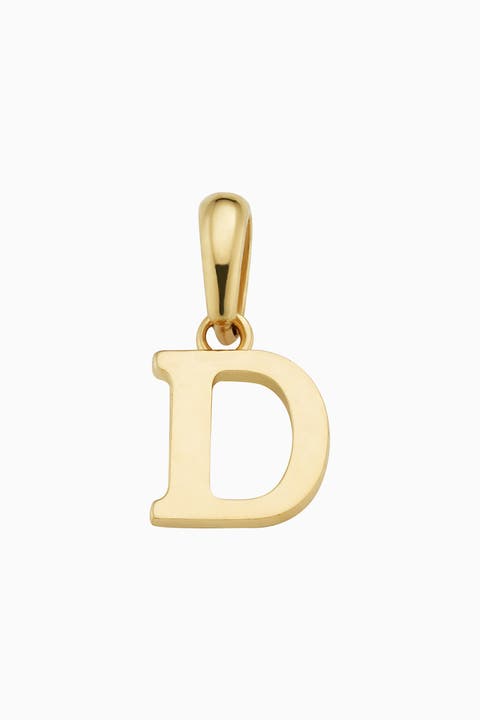 14K Gold My Letter Initial Pendant Charm