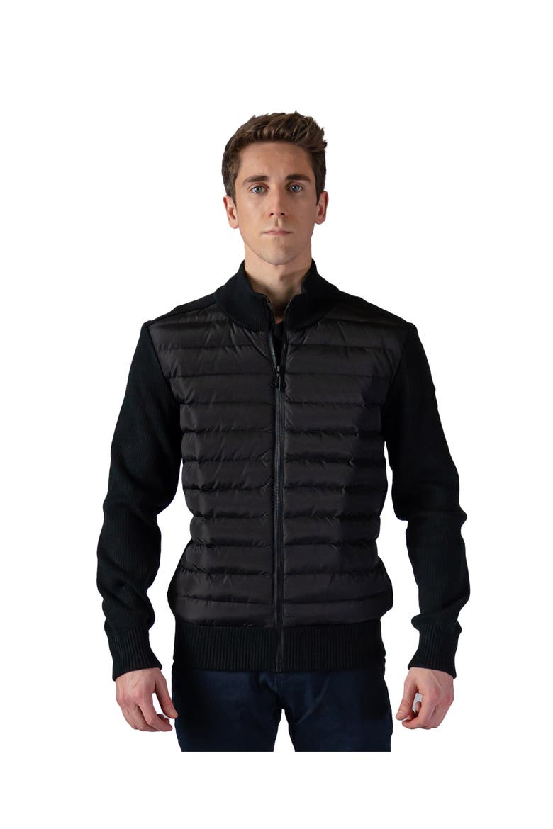 Men's Hybrid Knit Jacket, Main, color, MATTE BLACK