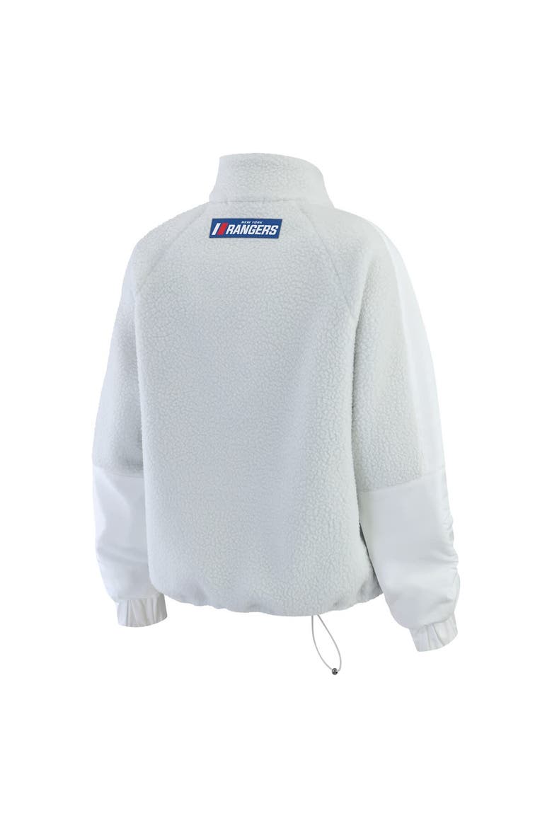Women's WEAR by Erin Andrews Gray New York Rangers Polar Fleece Quarter-Zip Jacket, Alternate, color, Gray