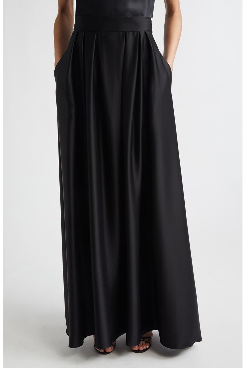 Liquid Satin Skirt, Main, color, BLACK