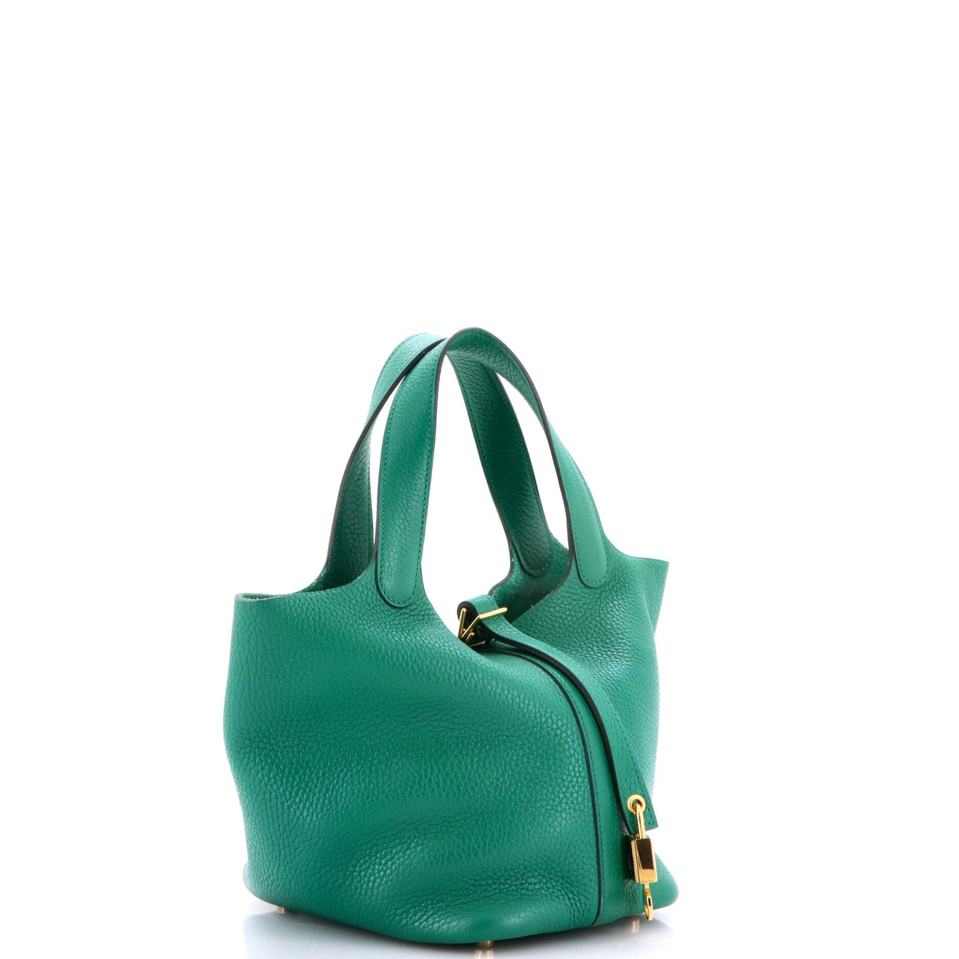 Pre-Owned Hermes Picotin Lock Bag Clemence PM, Alternate, color, Vert Vertigo