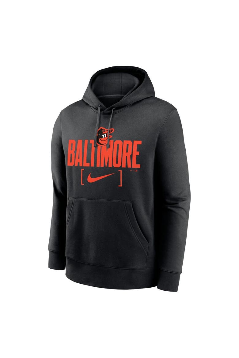 Men's Nike Black Baltimore Orioles Club Slack Pullover Hoodie, Alternate, color, Black