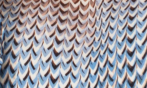 Liverpool Los Angeles Abstract Print Boat Neck Long Sleeve Top In Blue