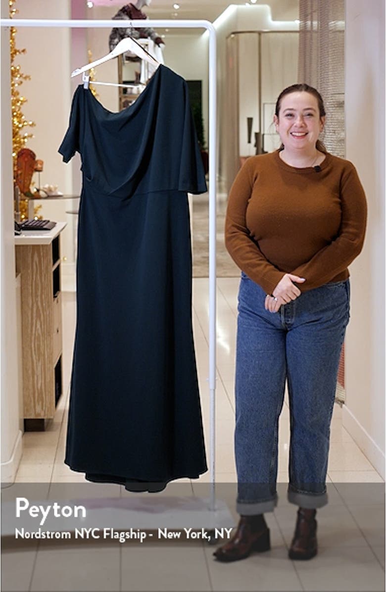 One-Shoulder Scuba Crepe Gown, sales video thumbnail