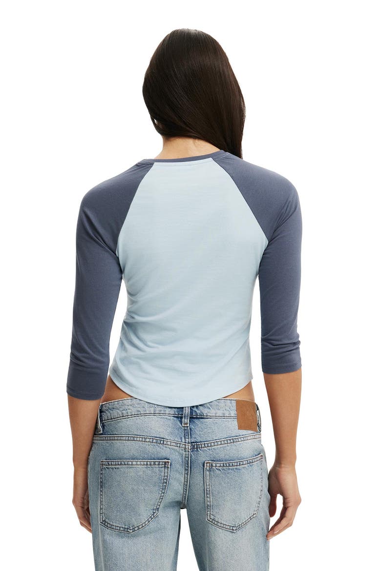 Women's 90S Baby Raglan 3/4 Tee, Alternate, color, Iced Marine Collegiate Navy