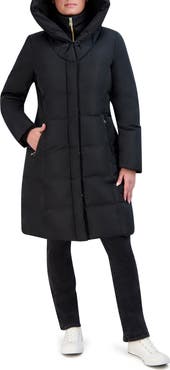 Cole Haan Taffeta Quilted Puffer Coat with Bib
