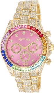 AMERICAN EXCHANGE x Ed Hardy Crystal Bracelet Watch, 40mm
