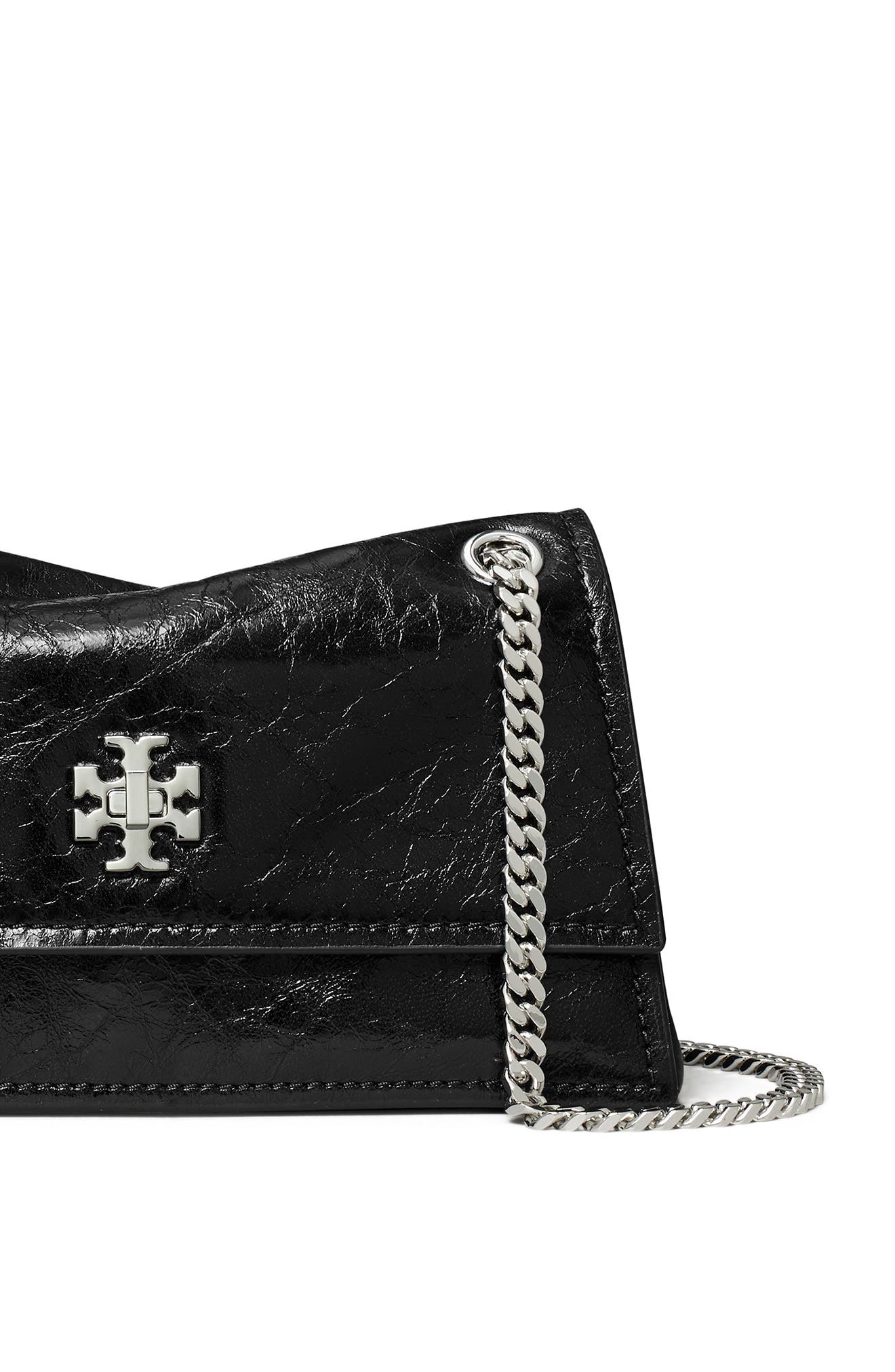 Tory Burch Kira Turnlock Mini Convertible Shoulder Bag, Alternate, color, Black