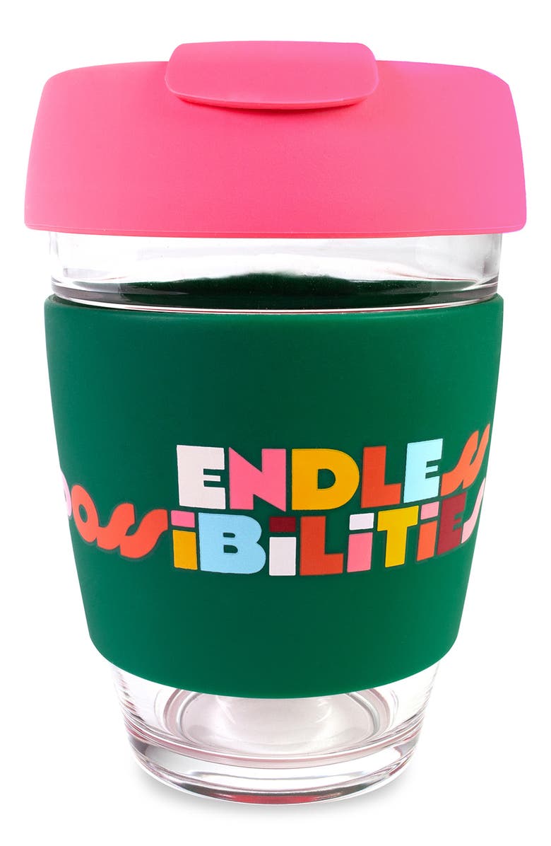 ban.do Endless Possibilities Glass Travel Mug, Main, color, Pink Tones