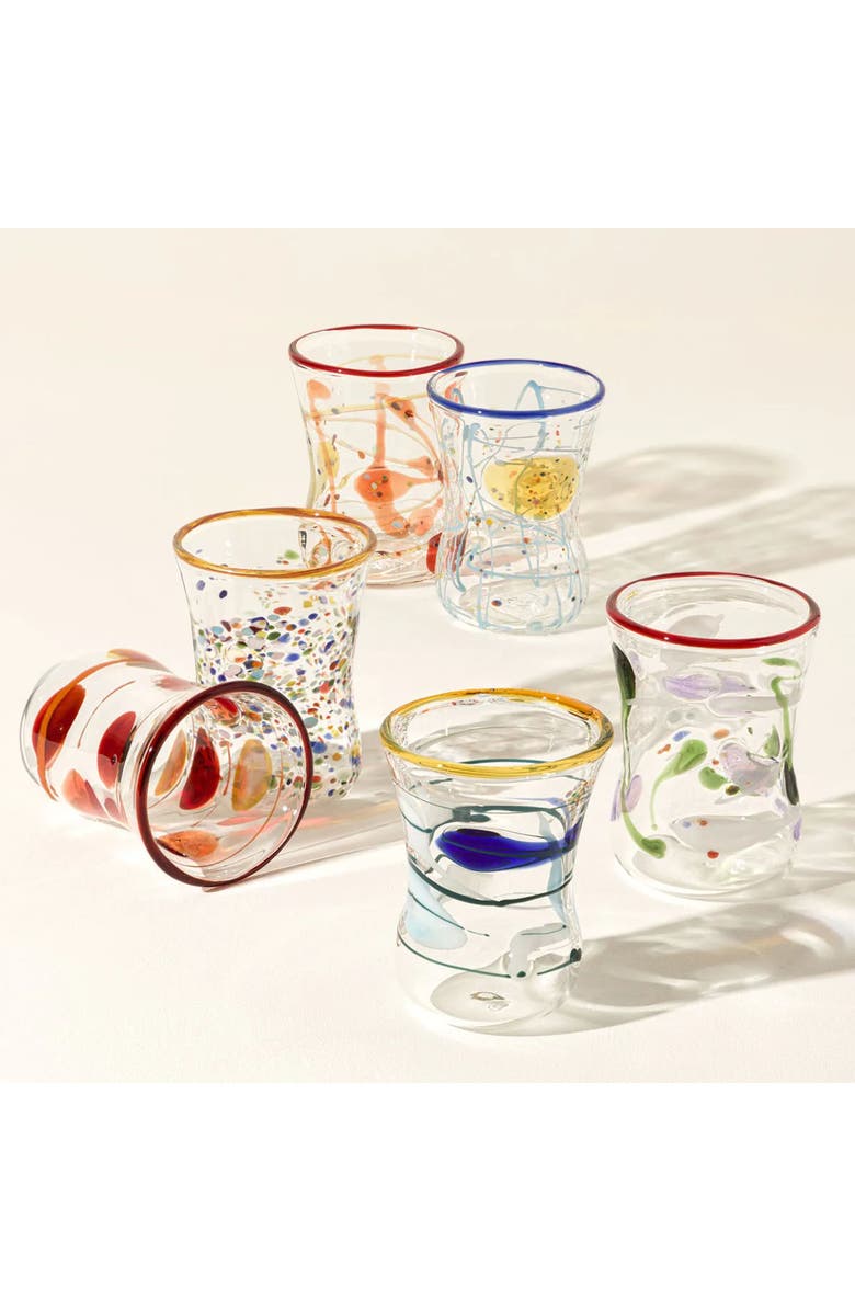 Uncommon Goods Goto Venetian Wine Glasses - Set of 6 by Massimo Lunardon, Main, color, Multicolor