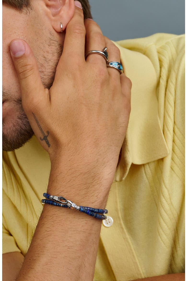 Blue Lapis Heishi Wrap Bracelet, Alternate, color, Blue Lapis