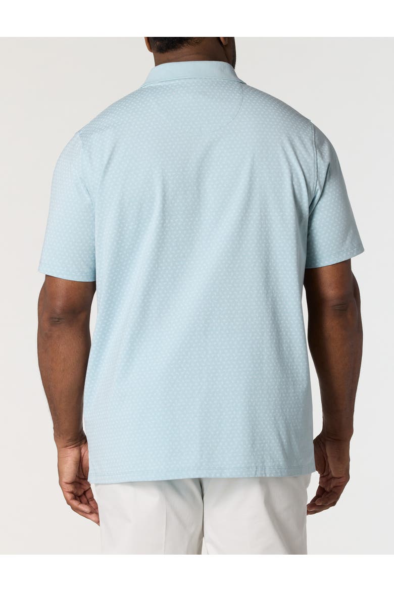 Big & Tall  Printed Notch-Collar Tech Polo Shirt, Alternate, color, WINTER SKY
