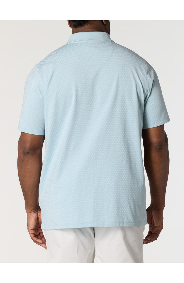 Oak Hill by DXL Big & Tall  Printed Notch-Collar Tech Polo Shirt, Alternate, color, Winter Sky