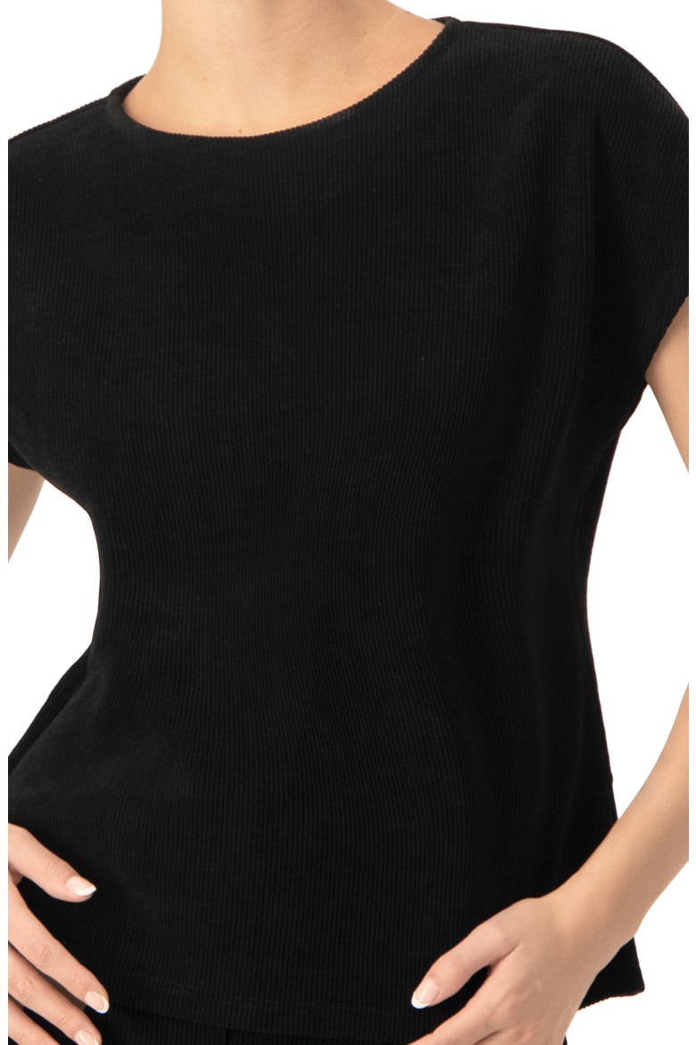 Corduroy Off-Shoulder Top, Alternate, color, Black
