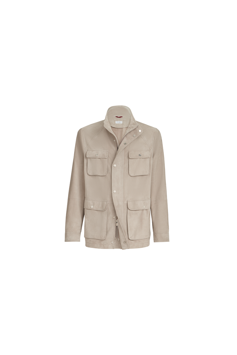 Suede unlined safari jacket, Alternate, color, White